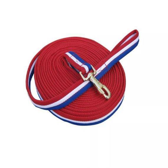 Red, white, blue, eight meters